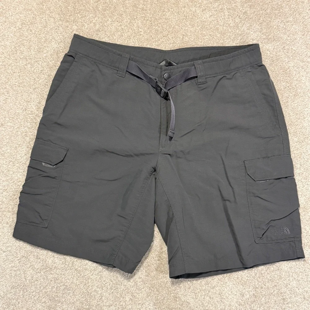 The‎ North Face Cargo Shorts Mens 38 Gray Nylon Belted Hiking T338/T738 CFX9